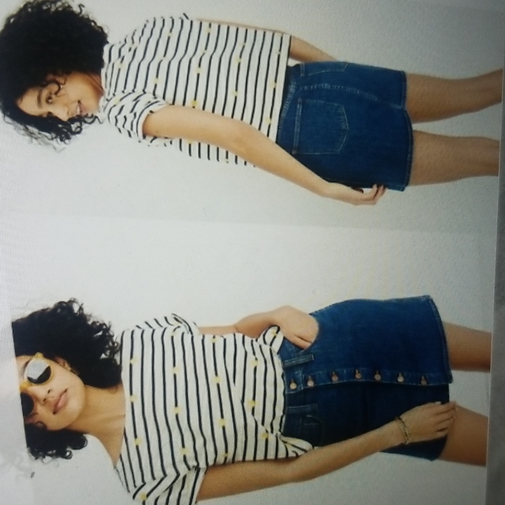 Madewell Denim Straight Button Front Mini sz 27 - Picture 1 of 4